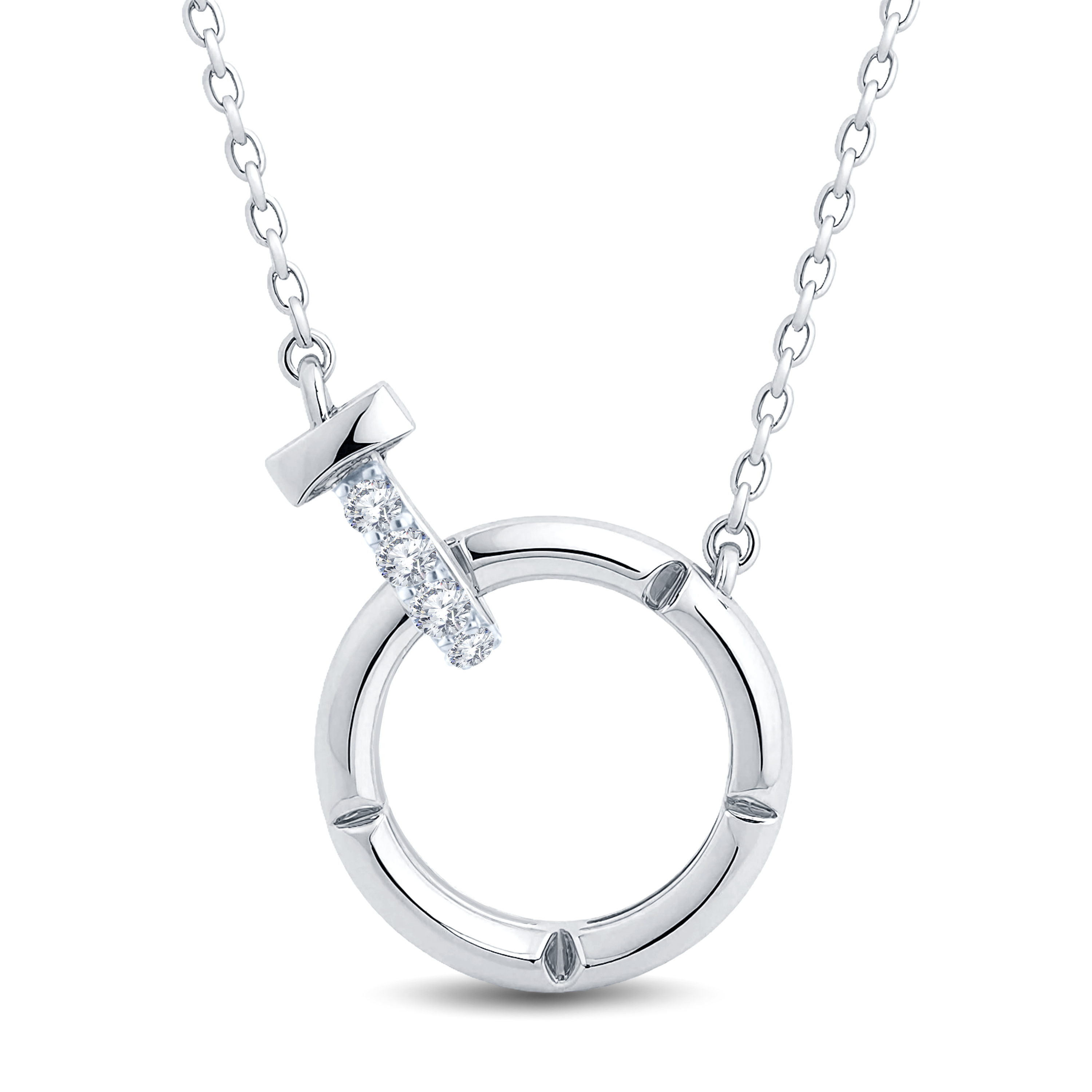 Chic Circle Necklace Showcasing a 0.05ct Lab-Grown Diamond