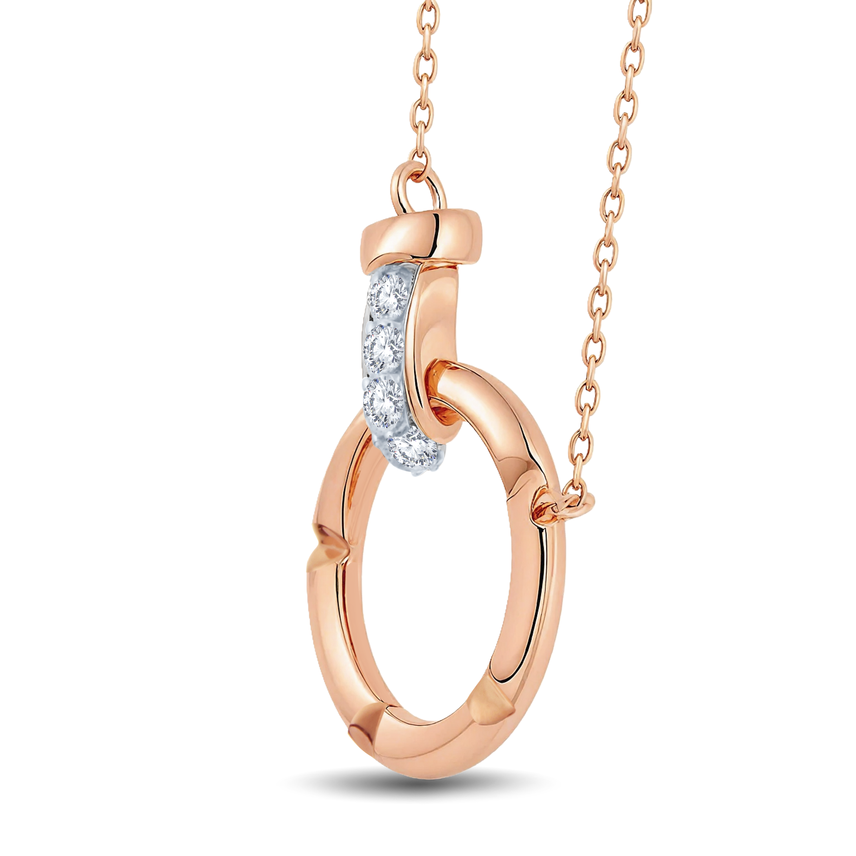 Chic Circle Necklace Showcasing a 0.05ct Lab-Grown Diamond