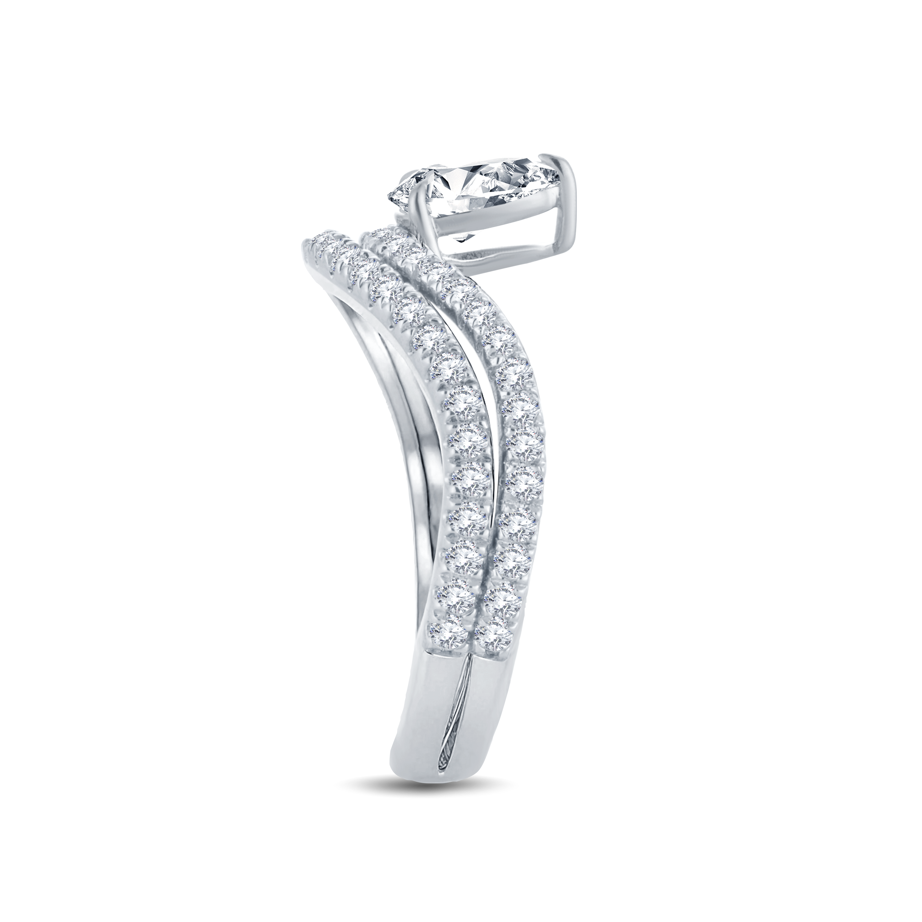 Sophisticated Lab-Grown Diamond Ring Showcasing an Iconic 0.86ct Pear-Shaped Gemstone