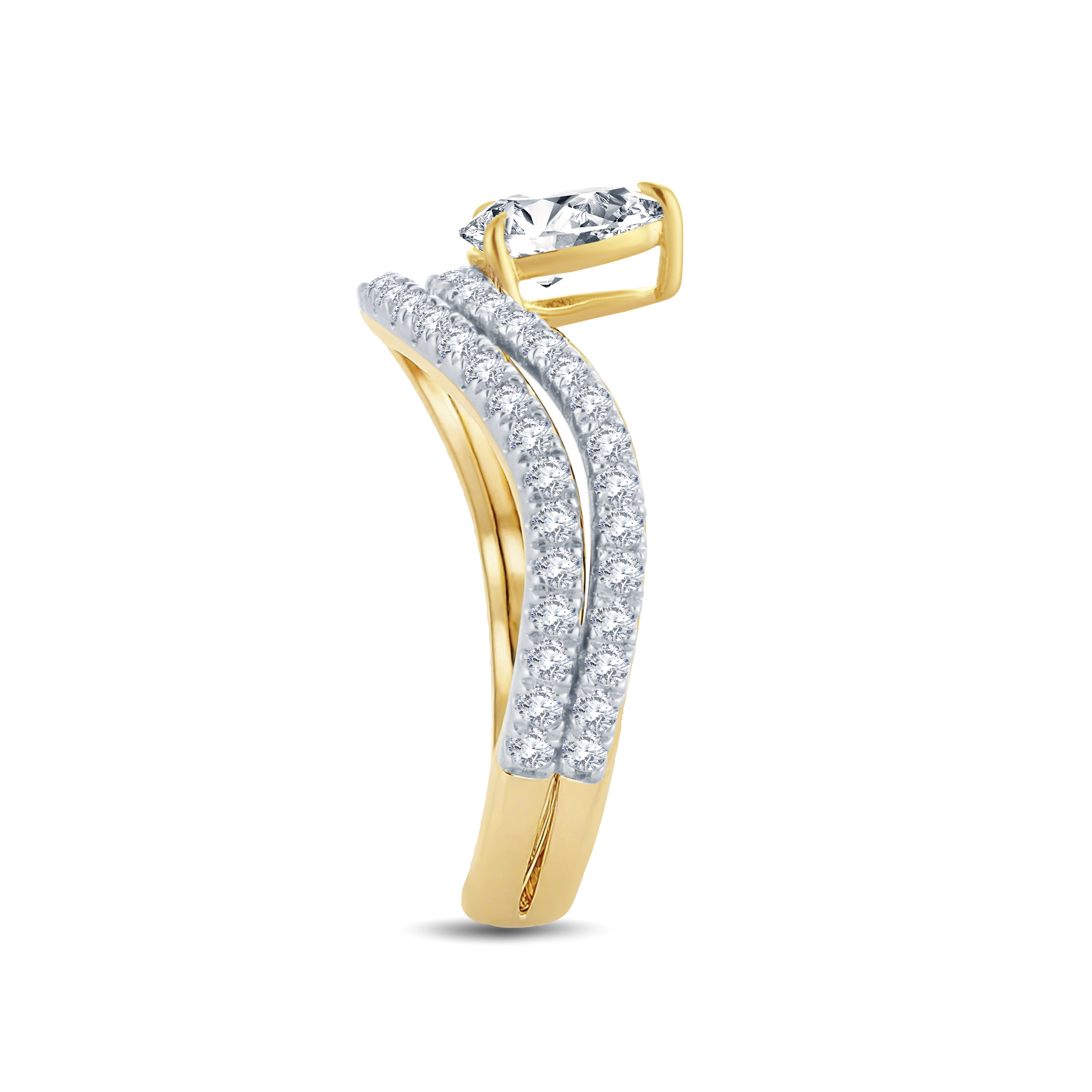 Sophisticated Lab-Grown Diamond Ring Showcasing an Iconic 0.86ct Pear-Shaped Gemstone