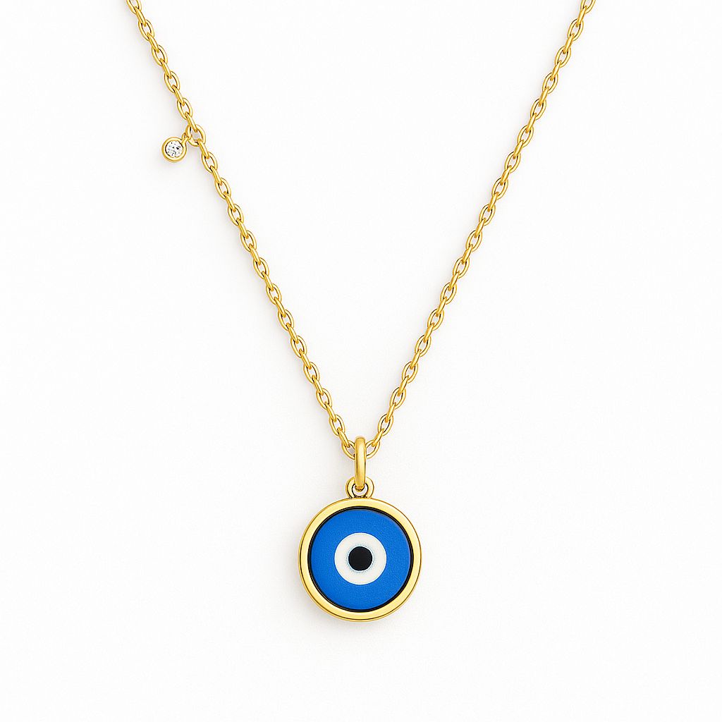 Grownń Diva’s Halo Charm – Lab-Grown Diamond Evil Eye Necklace in 18kt Gold Vermeil