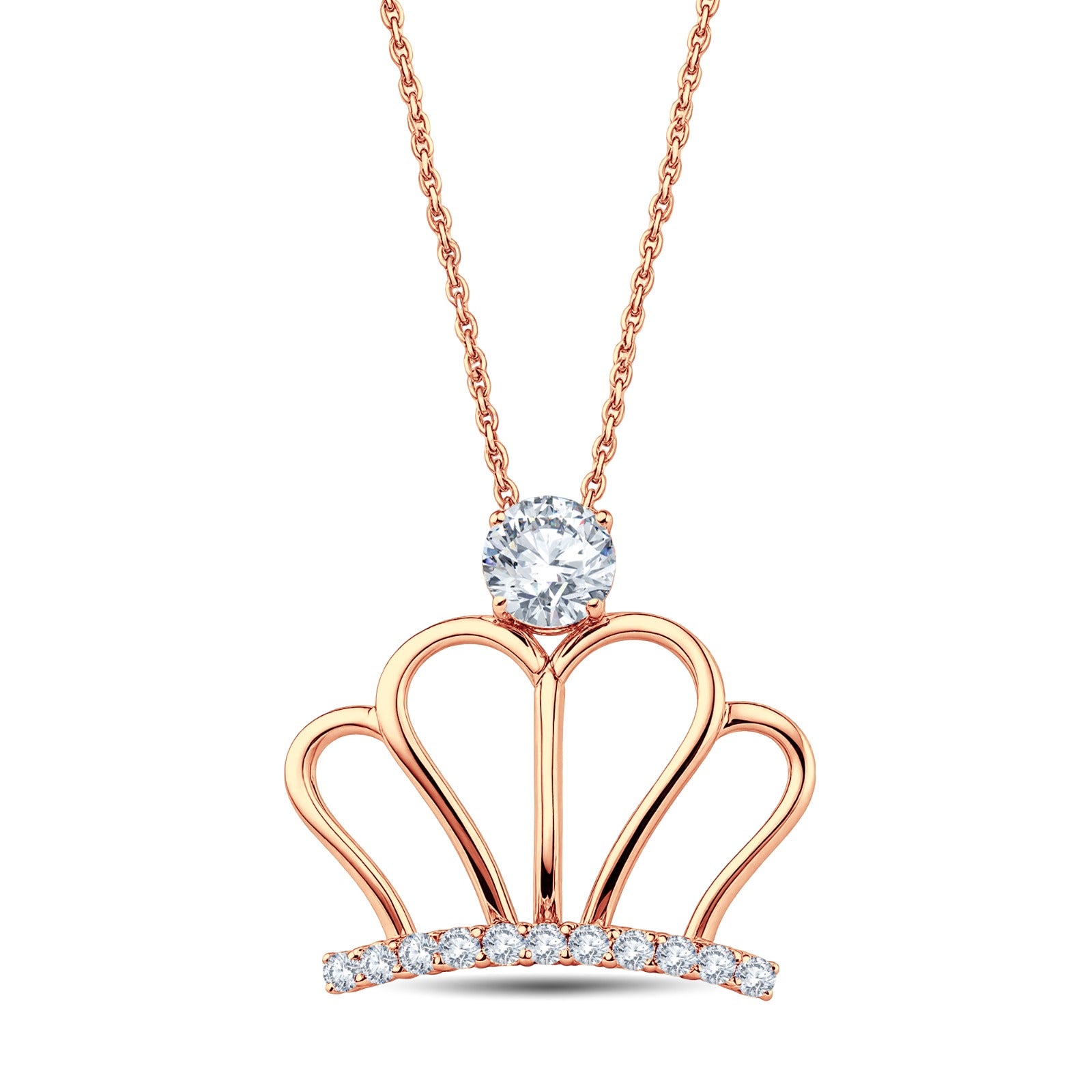 Crown Radiance Pendant in Lab Diamonds – 0.16 cts | 18KT Vermeil Gold on Silver 925