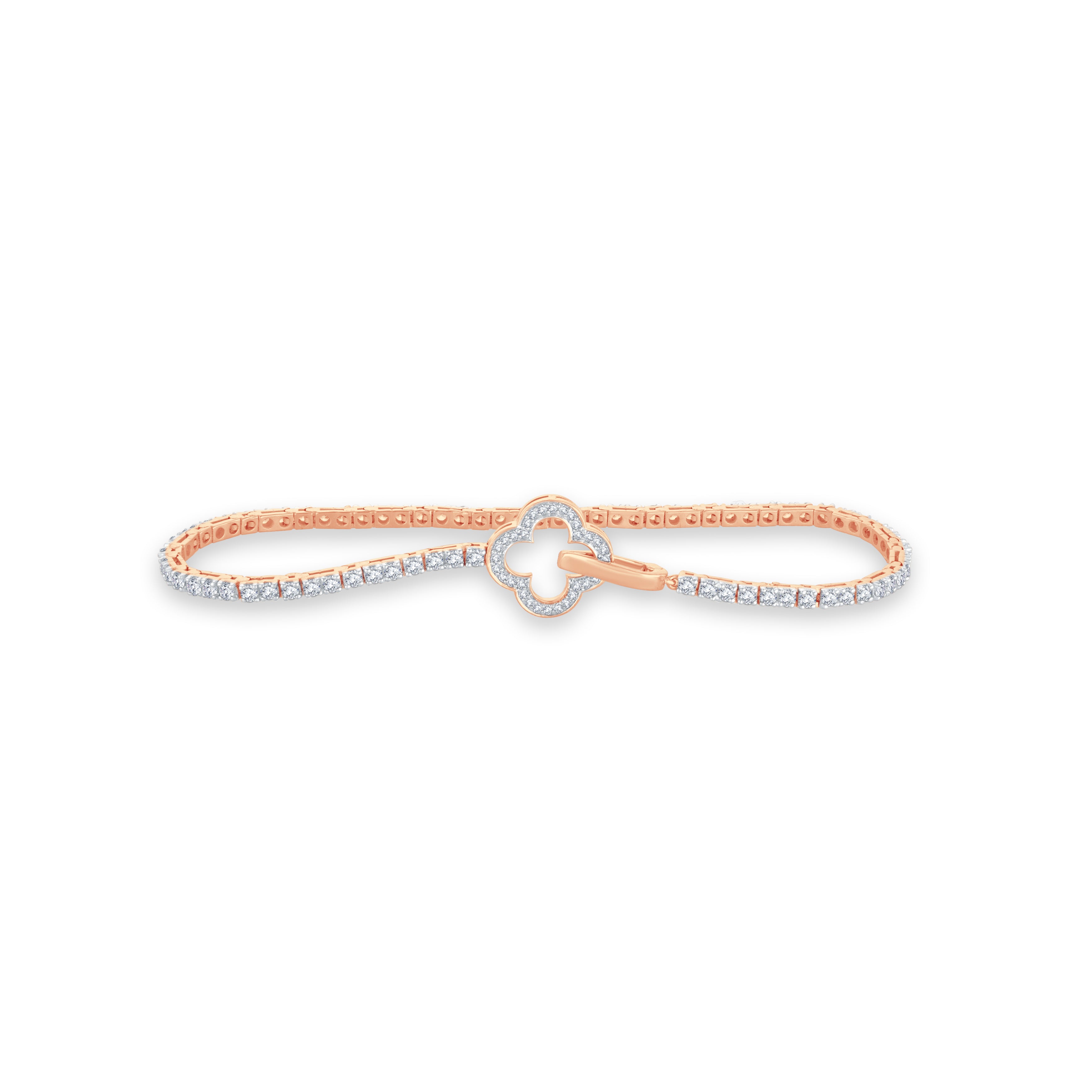 The Clover Clasp Lab Diamond Tennis Bracelet 1.80 Cts GrownńDiva