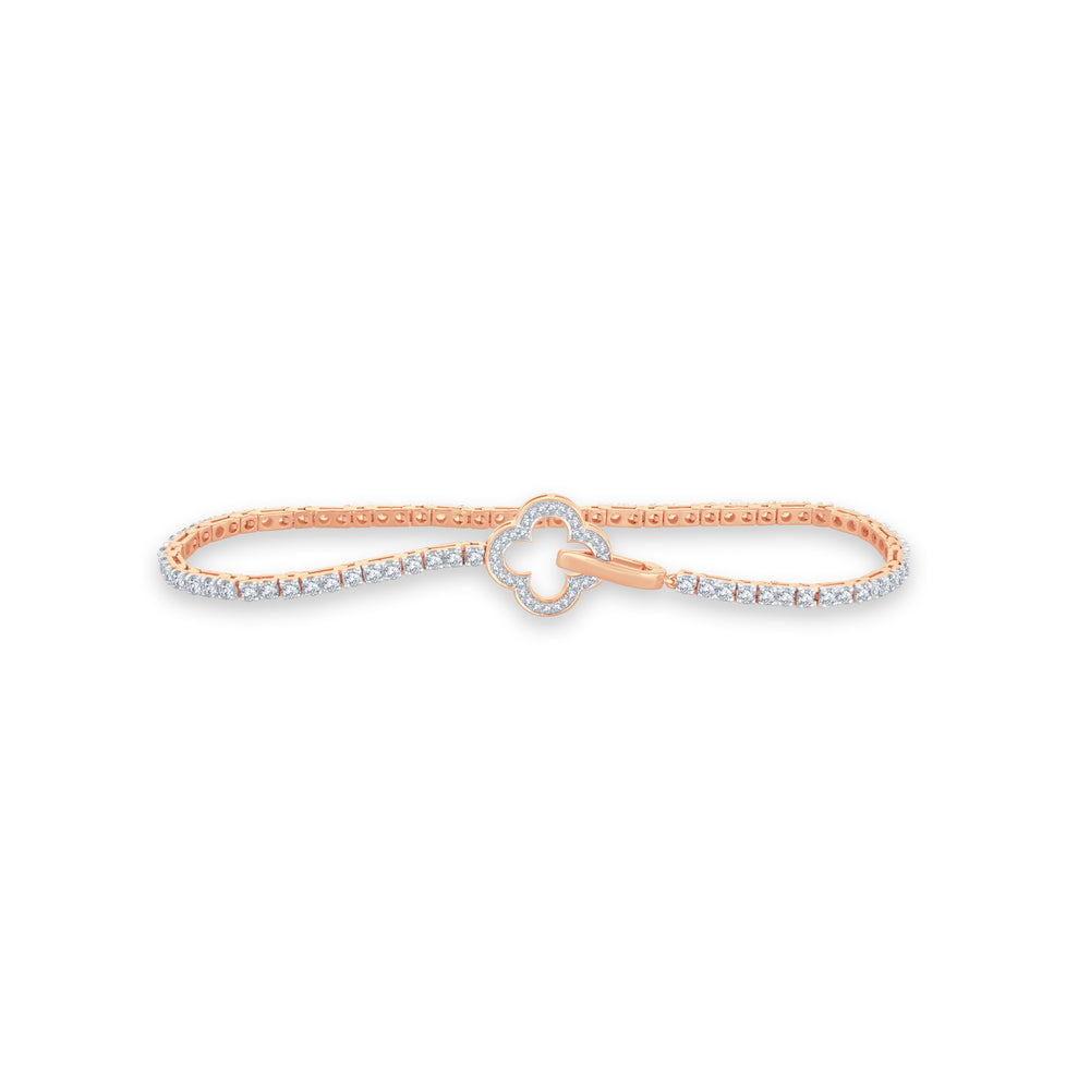 The Clover Clasp Lab Diamond Tennis Bracelet 1.80 Cts GrownńDiva