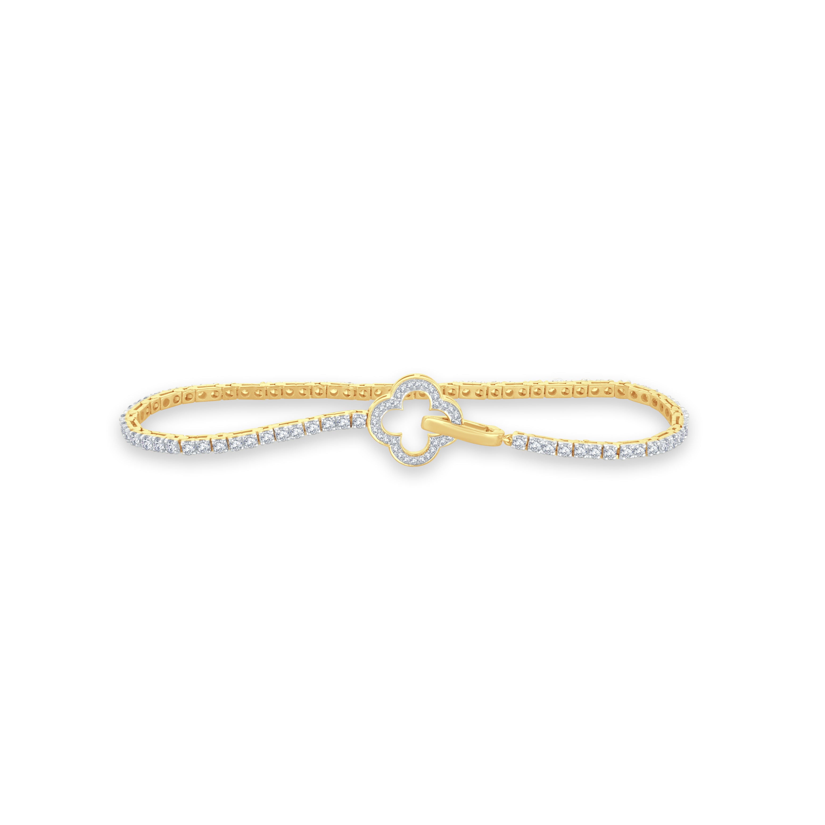 The Clover Clasp Lab Diamond Tennis Bracelet 1.80 Cts GrownńDiva