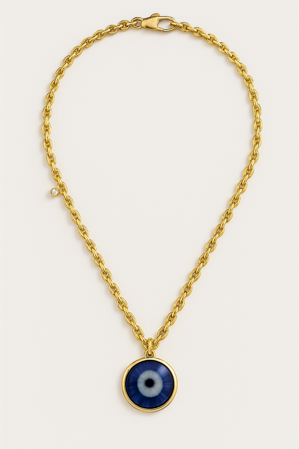 Grownń Diva’s Halo Charm – Lab-Grown Diamond Evil Eye Necklace in 18kt Gold Vermeil