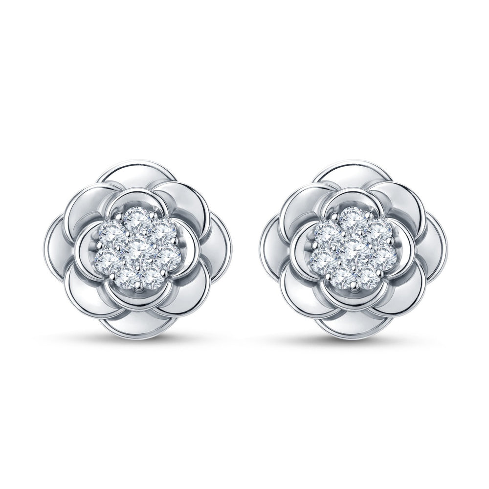 Petal Cluster Lab Diamond Earrings – 0.35 cts | 18KT Rose Gold Vermeil on Silver 925