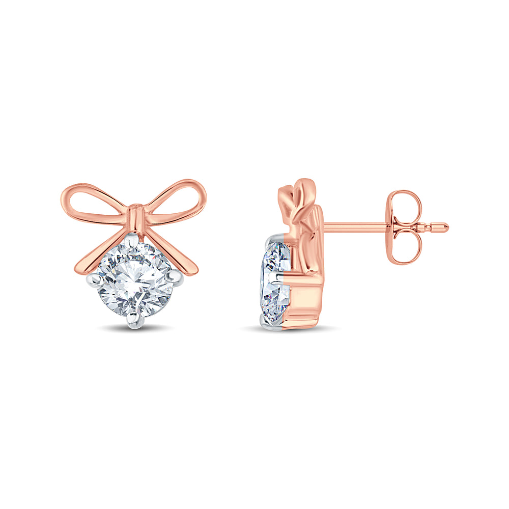 Chic Bow Lab Grown Diamond stud earrings by Grownń Diva diamond total wt-0.40ct