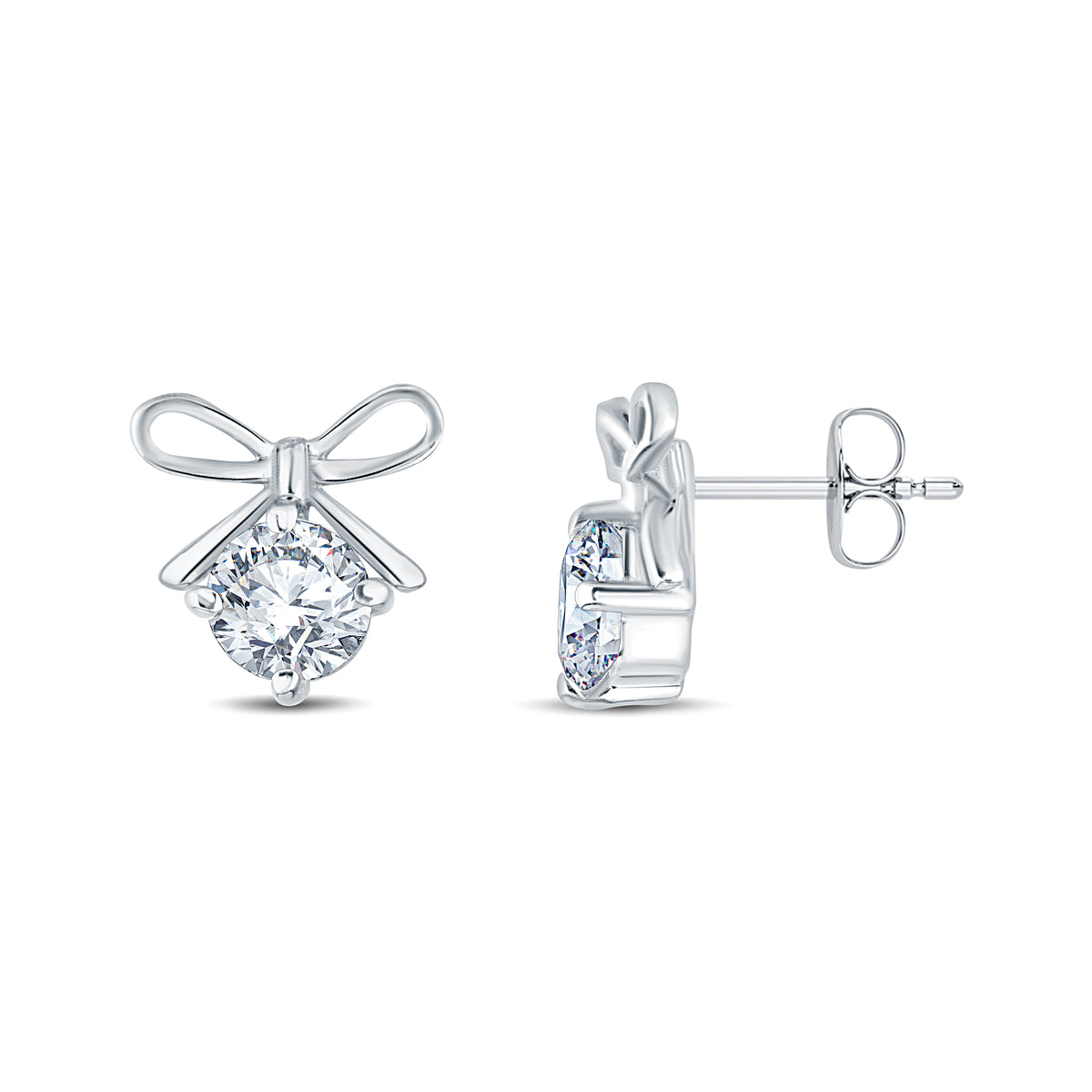 Chic Bow Lab Grown Diamond stud earrings by GrownnDiva diamond total wt-0.40ct