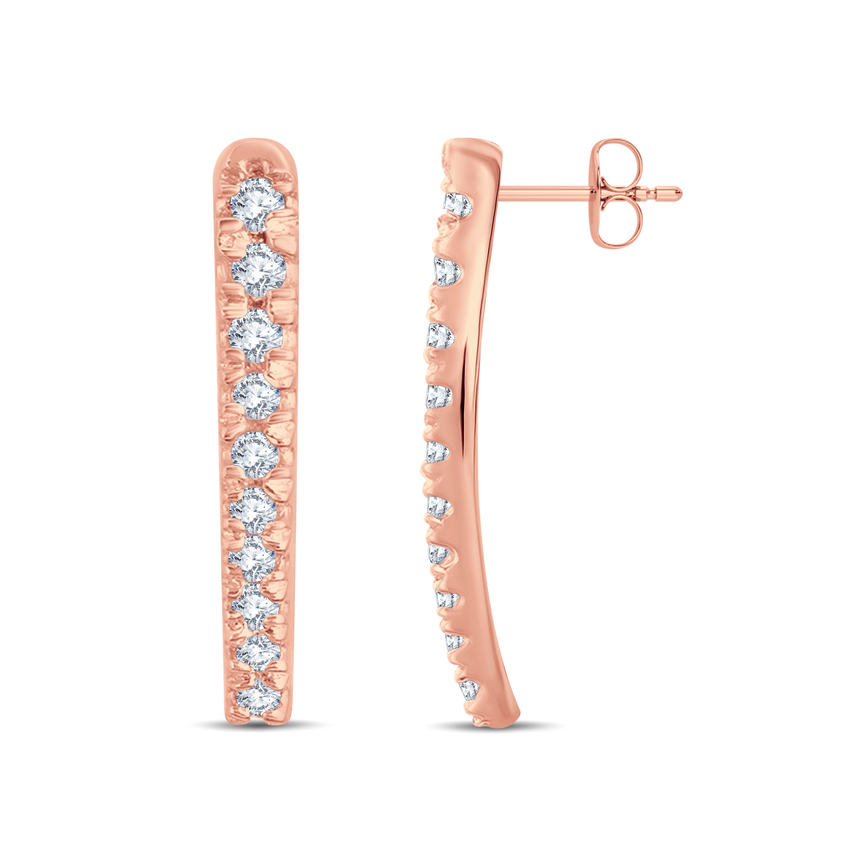 The Aura Climber Lab Diamond Bar Earrings (0.55 ct. T.W.) by GrownńDiva