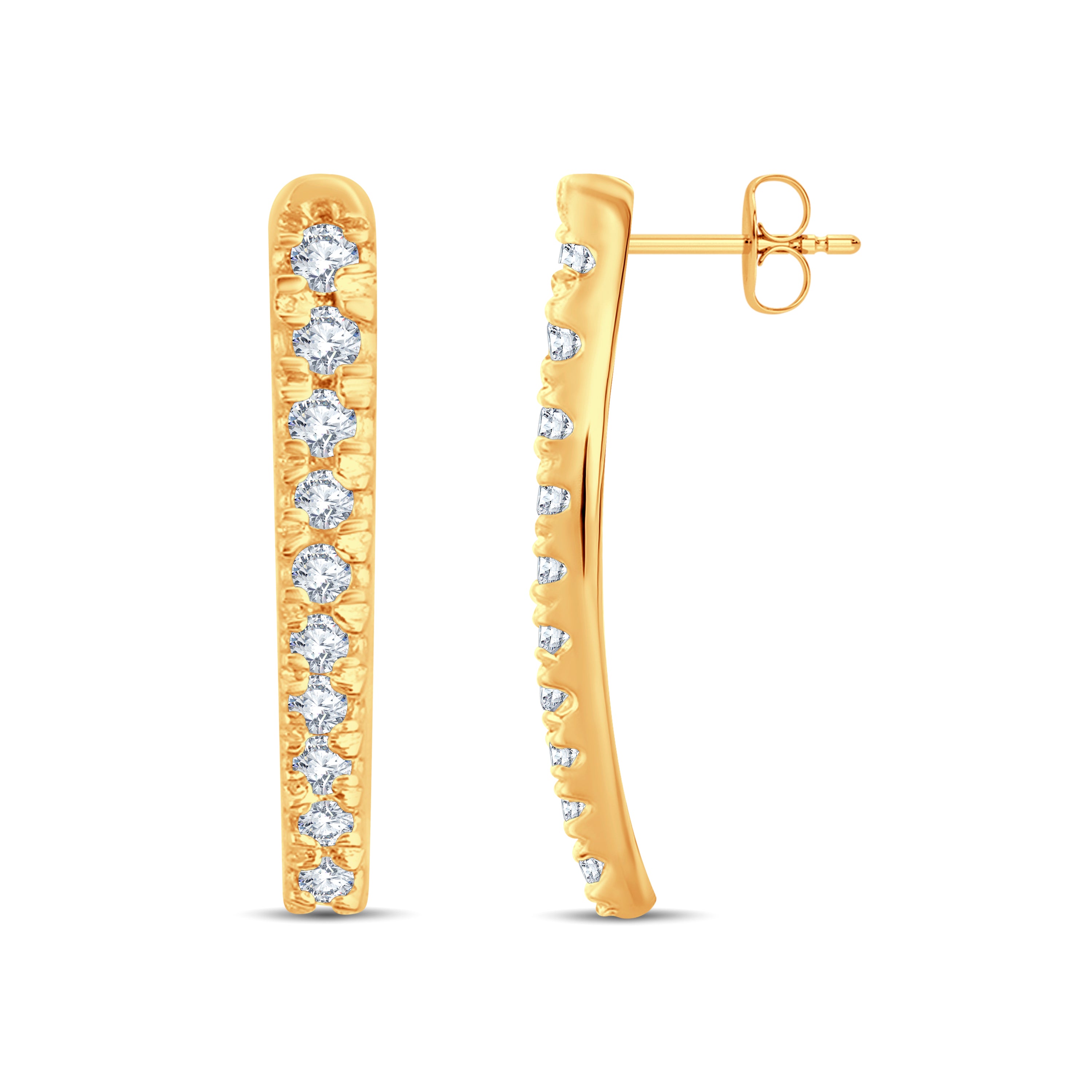 The Aura Climber Lab Diamond Bar Earrings (0.55 ct. T.W.) by GrownńDiva