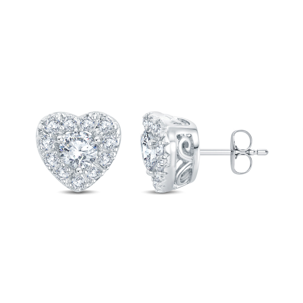 Dainty Heart Diamond Earrings in 18K Gold Vermeil | 0.45 Ct | Grownń Diva