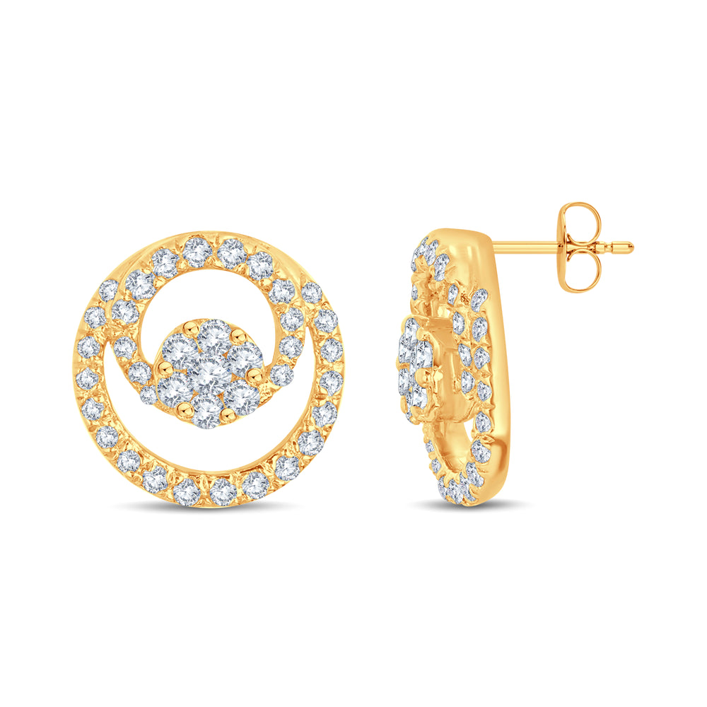 Swirl Spark Lab Diamond Earrings – 0.30 cts | 18KT Yellow Gold Vermeil on Silver 925