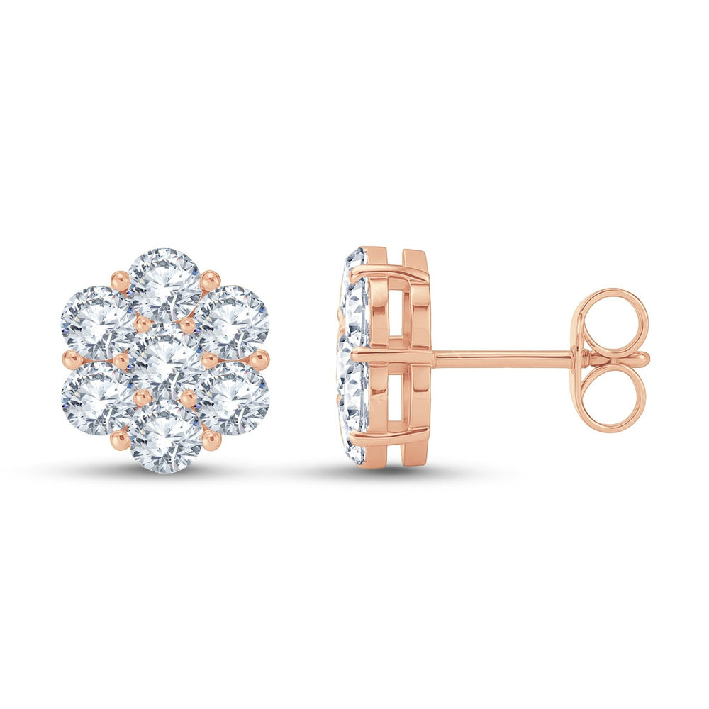 Nakshatra 7-Stone Lab Diamond Studs – 0.35 cts | 18KT Rose Gold Vermeil on Silver 925