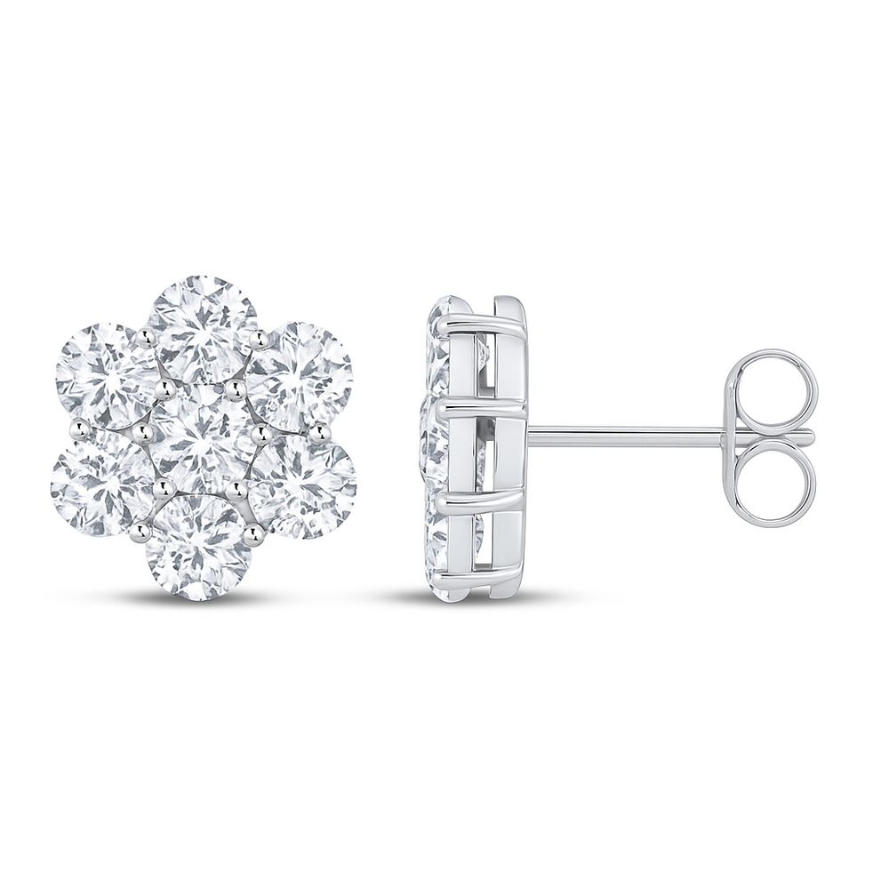 Nakshatra 7-Stone Lab Diamond Studs –1.00 ct twt | 18KT Rose Gold Vermeil on Silver 925