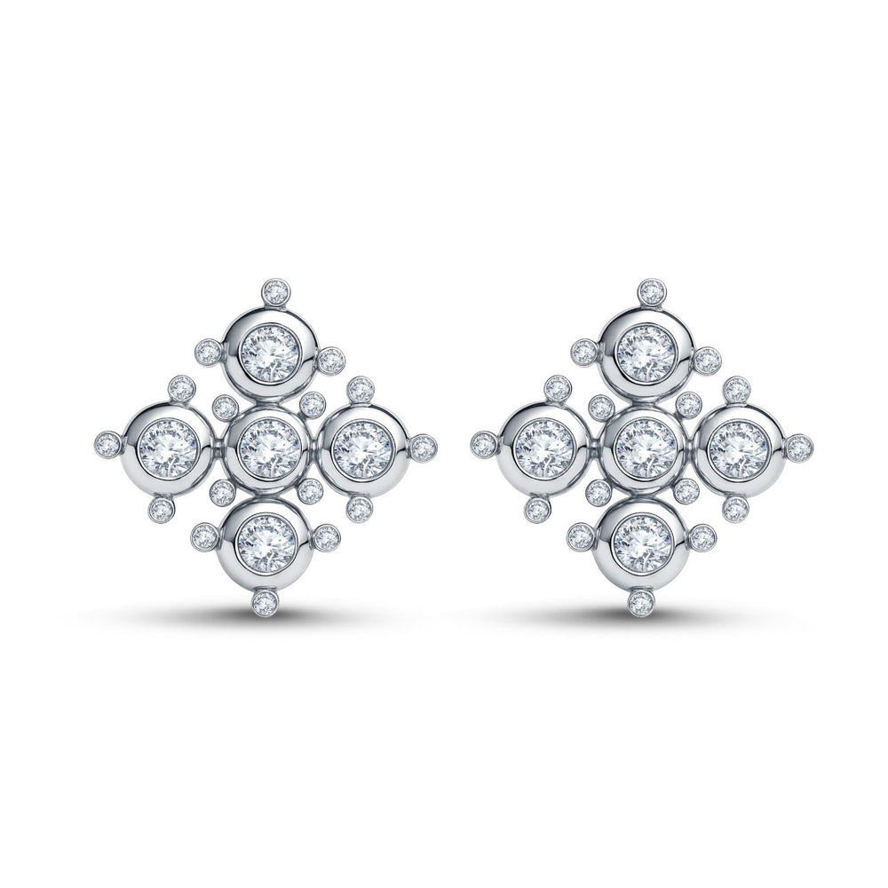 Celeste Cluster Lab Diamond Earrings – 0.60 cts | 18KT Yellow Gold Vermeil on Silver 925