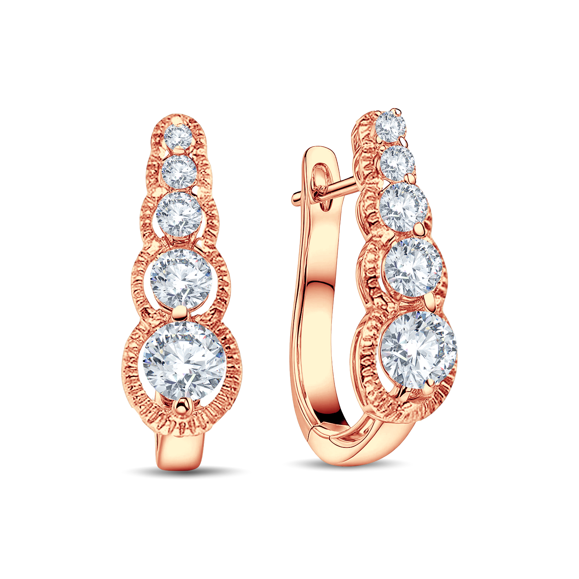 Luxury Graduated Lab Diamond Huggie Earrings | 1.80 Cts Total by GrownńDiva