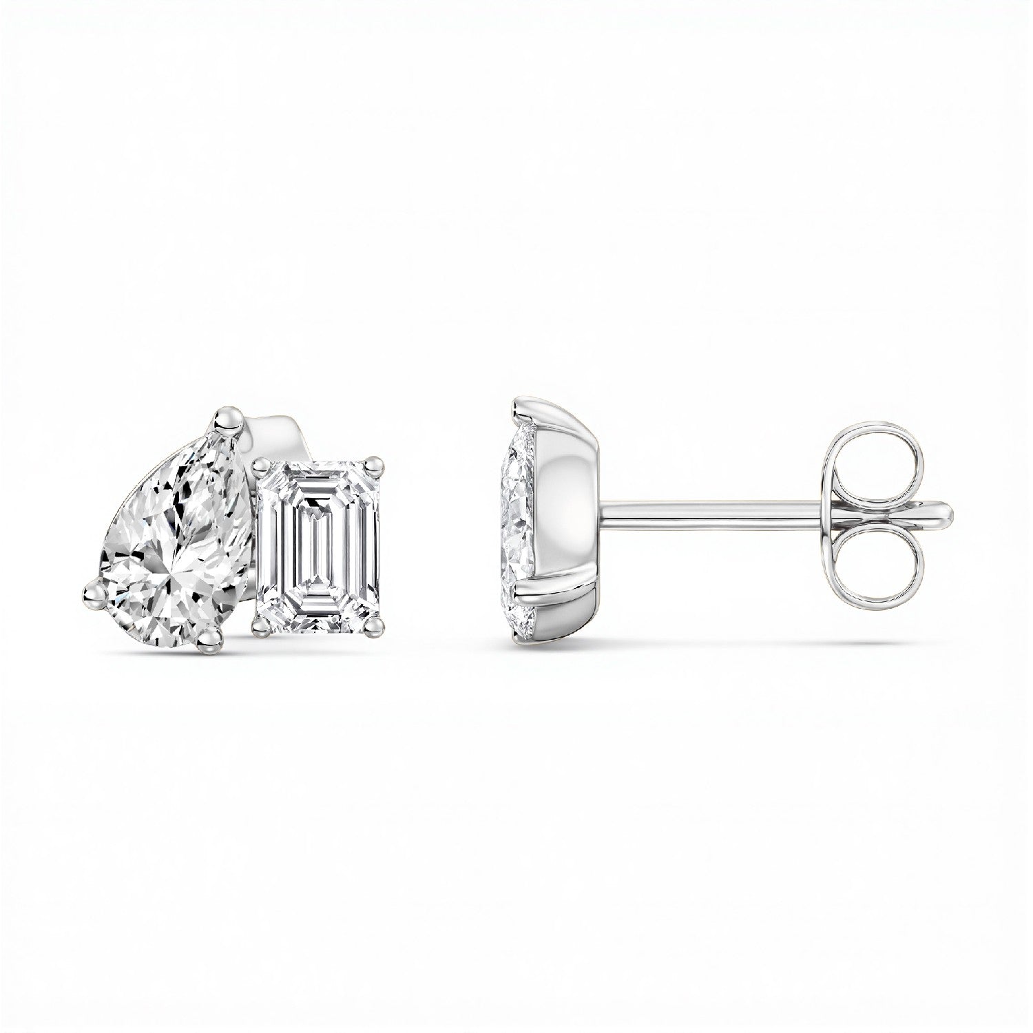 3.40 TCW Toi et Moi Lab-Grown Diamond Earrings | 925 Silver & 18k Gold Vermeil | GrownńDiva