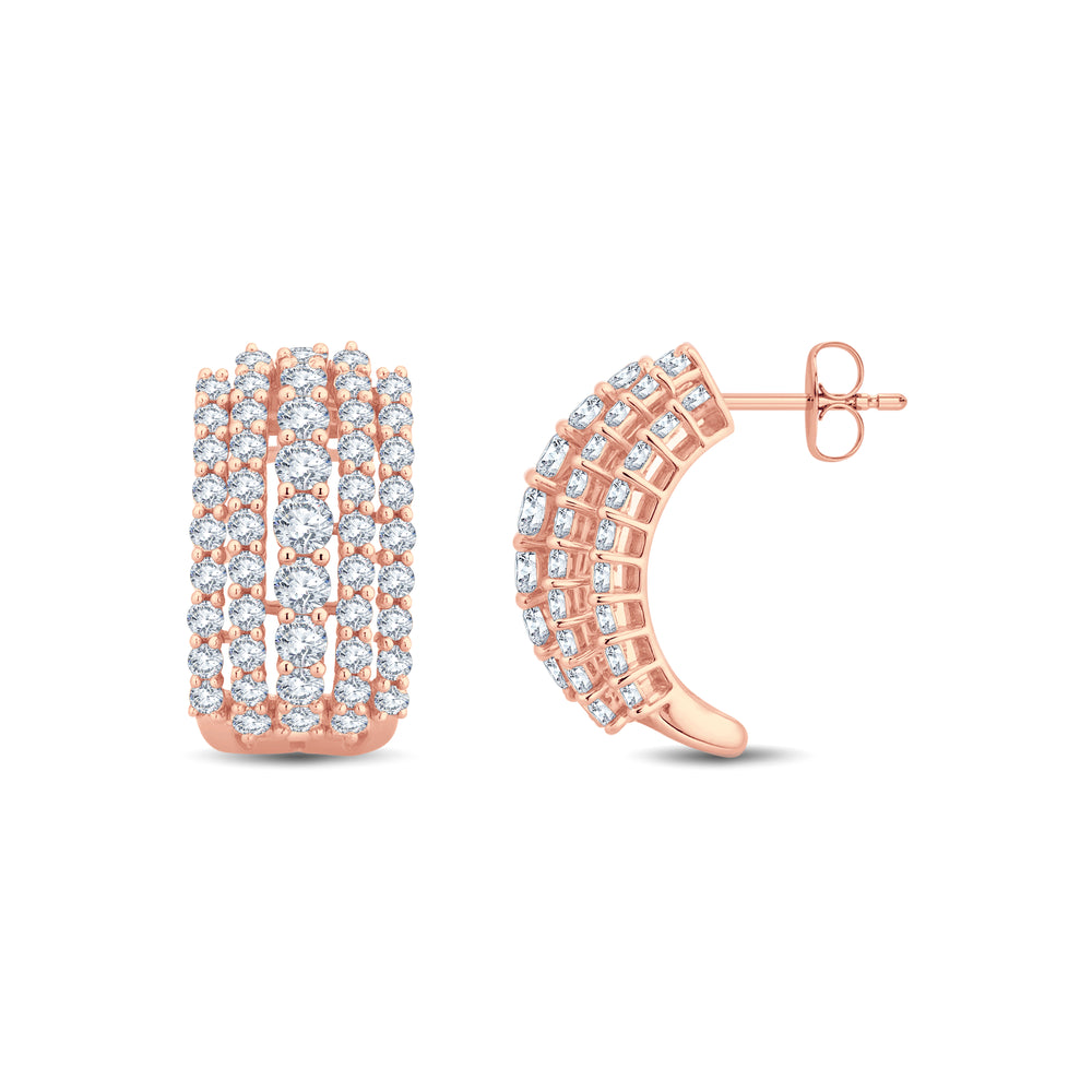 The Diamond Waterfall Studs with Lab diamonds | Pave Huggie-Style Earrings by GrownńDiva