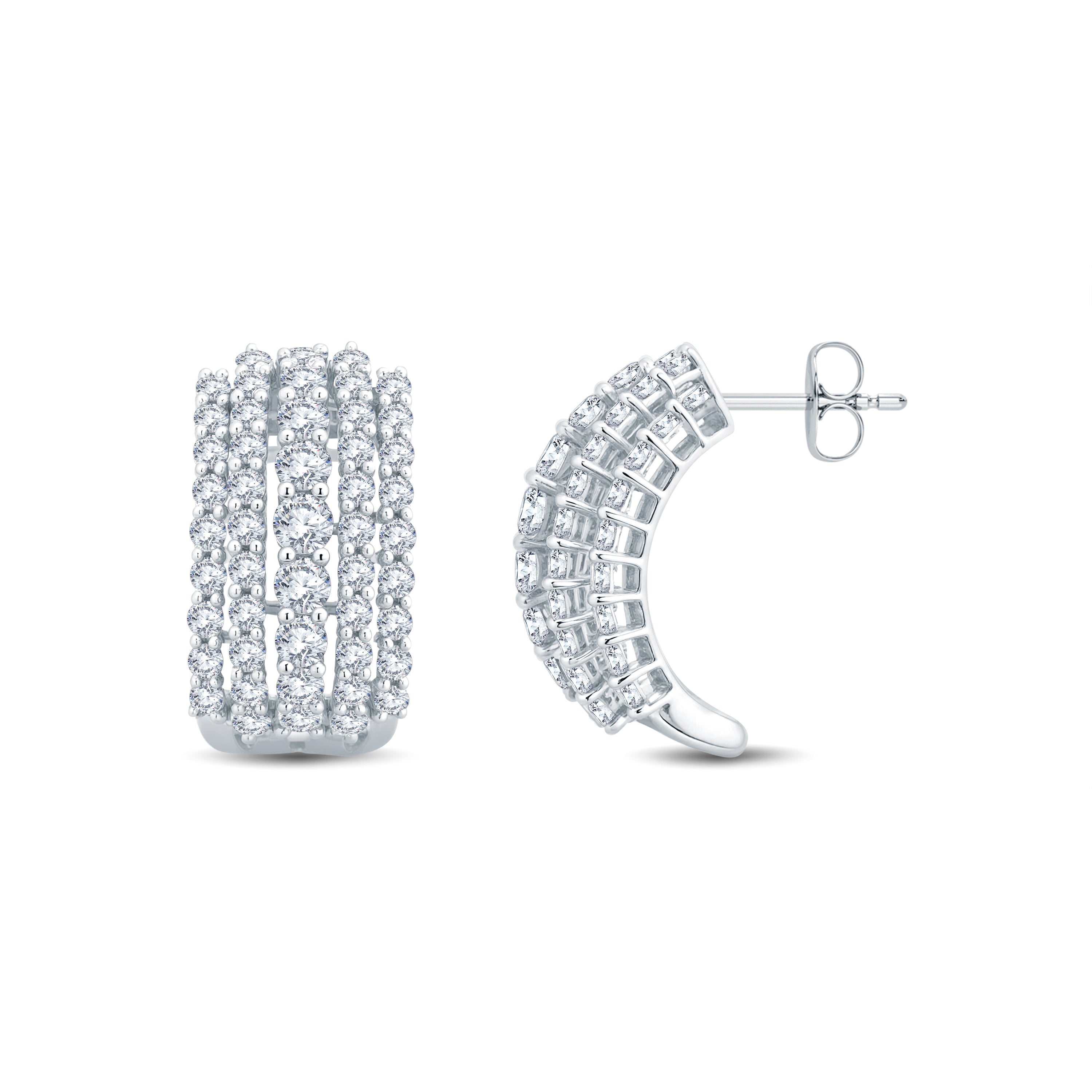 The Diamond Waterfall Studs with Lab diamonds | Pave Huggie-Style Earrings by GrownńDiva
