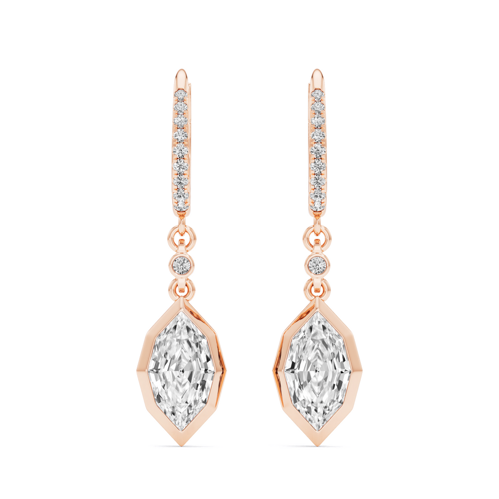 2.96 Carat Dutch Marquise Cut Lab-Grown Diamond Geometric Solitaire Drop Earrings – GrownńDiva