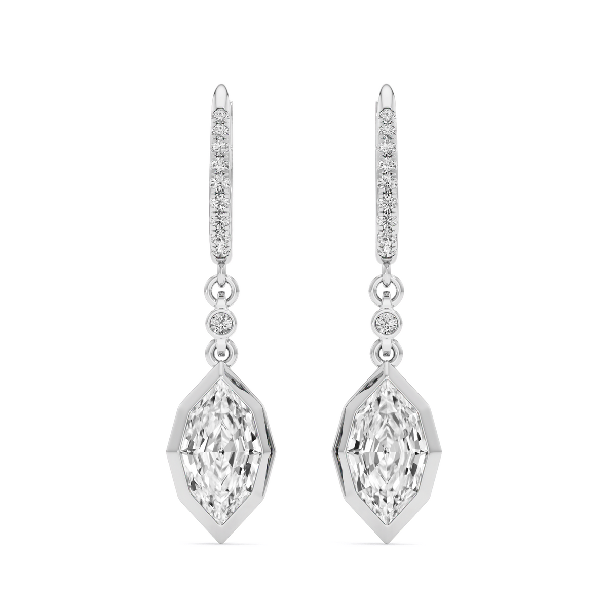 2.96 Carat Dutch Marquise Cut Lab-Grown Diamond Geometric Solitaire Drop Earrings – GrownńDiva