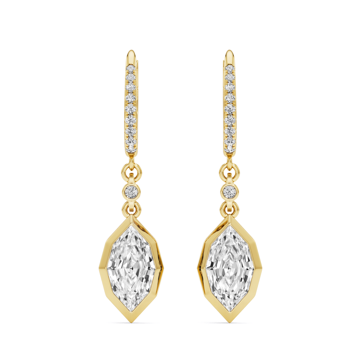2.96 Carat Dutch Marquise Cut Lab-Grown Diamond Geometric Solitaire Drop Earrings – GrownńDiva