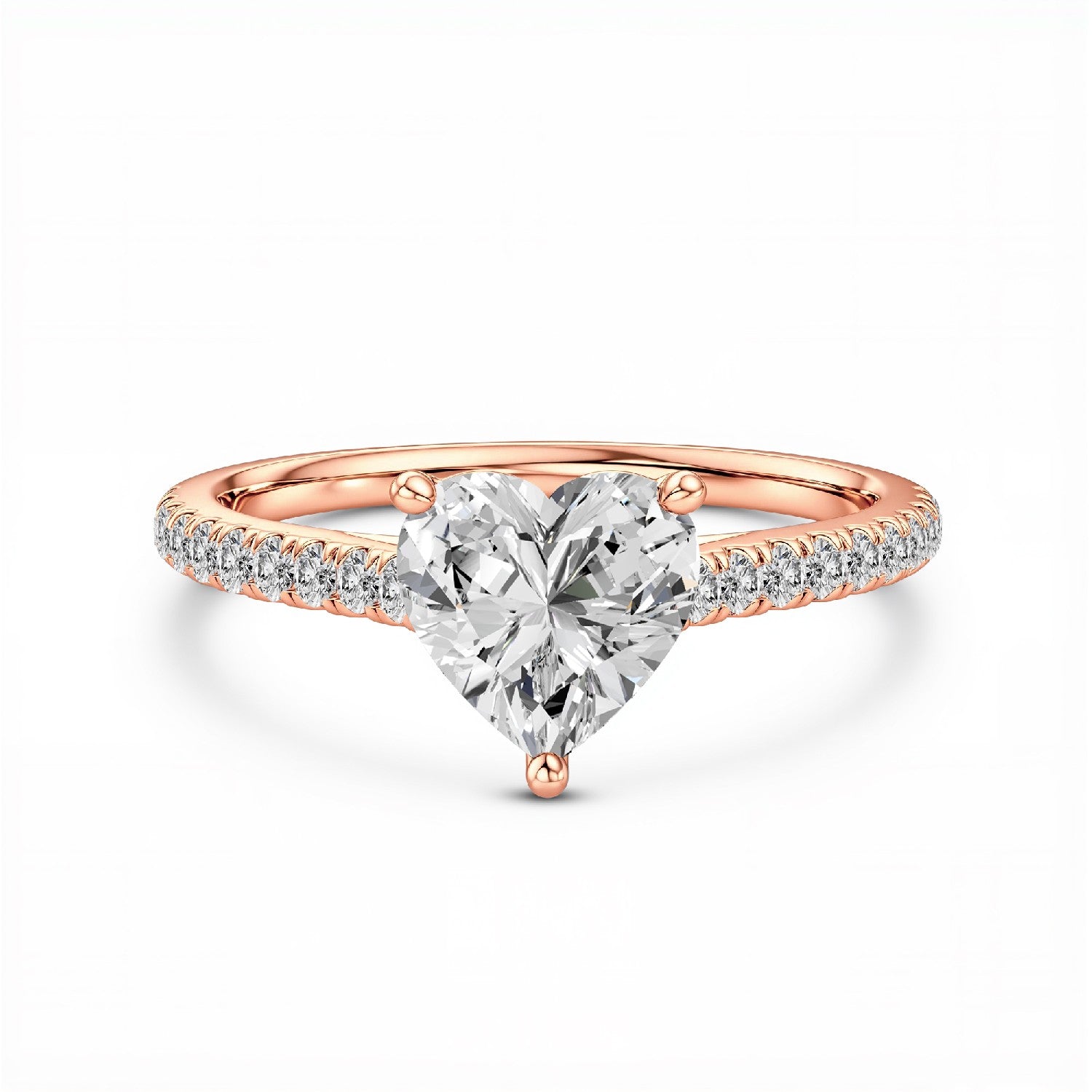 1.20 CT. T.W. Heart Cut Lab-Grown Diamond Solitaire Ring in 18kt Gold Vermeil by GrownńDiva