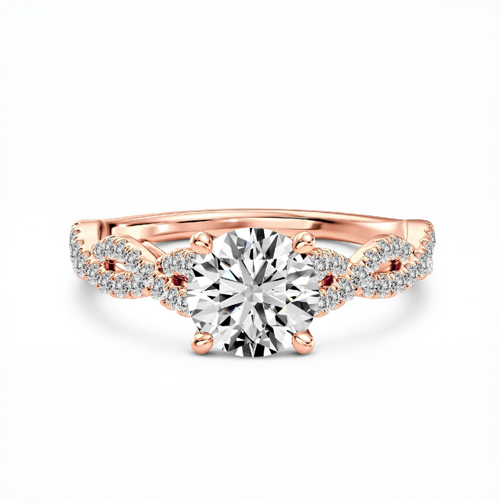 1.26 CT. T.W. Round Brilliant Cut Lab-Grown Diamond Twisted Solitaire Ring in 18kt Gold Vermeil.GrownńDiva