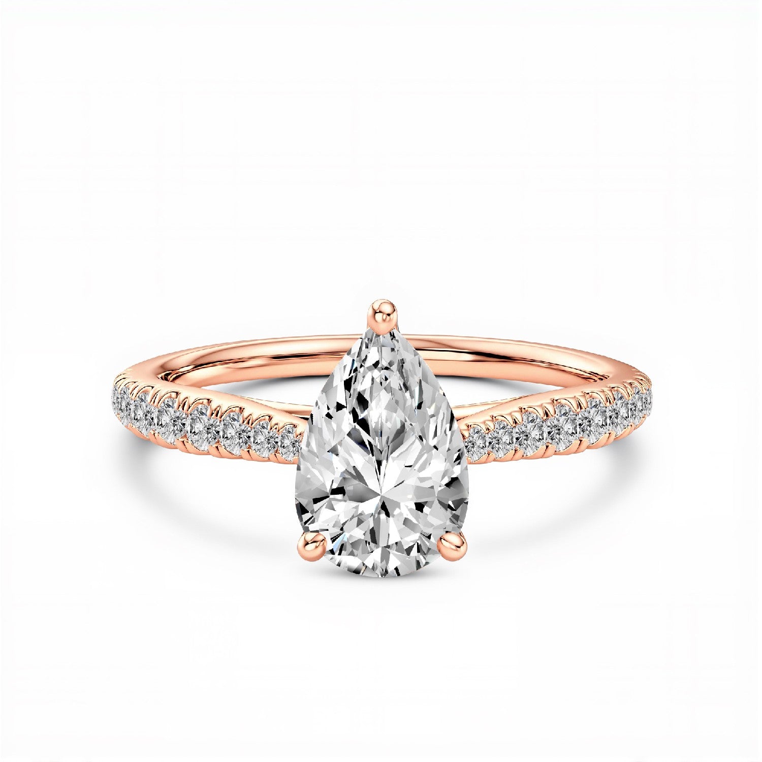 1.26 CT. T.W. Pear Cut Lab-Grown Diamond Solitaire Ring in 18kt Gold Vermeil by GrownńDiva