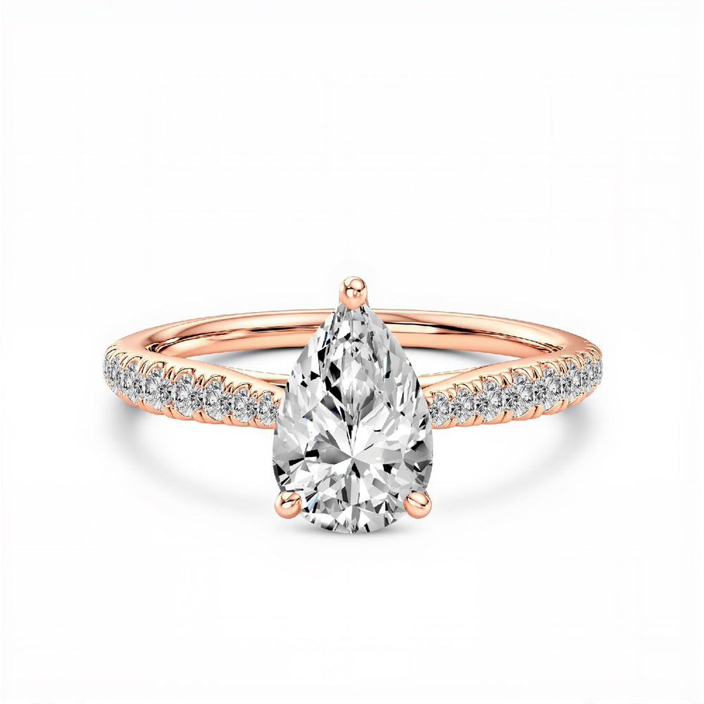 1.26 CT. T.W. Pear Cut Lab-Grown Diamond Solitaire Ring in 18kt Gold Vermeil by GrownńDiva