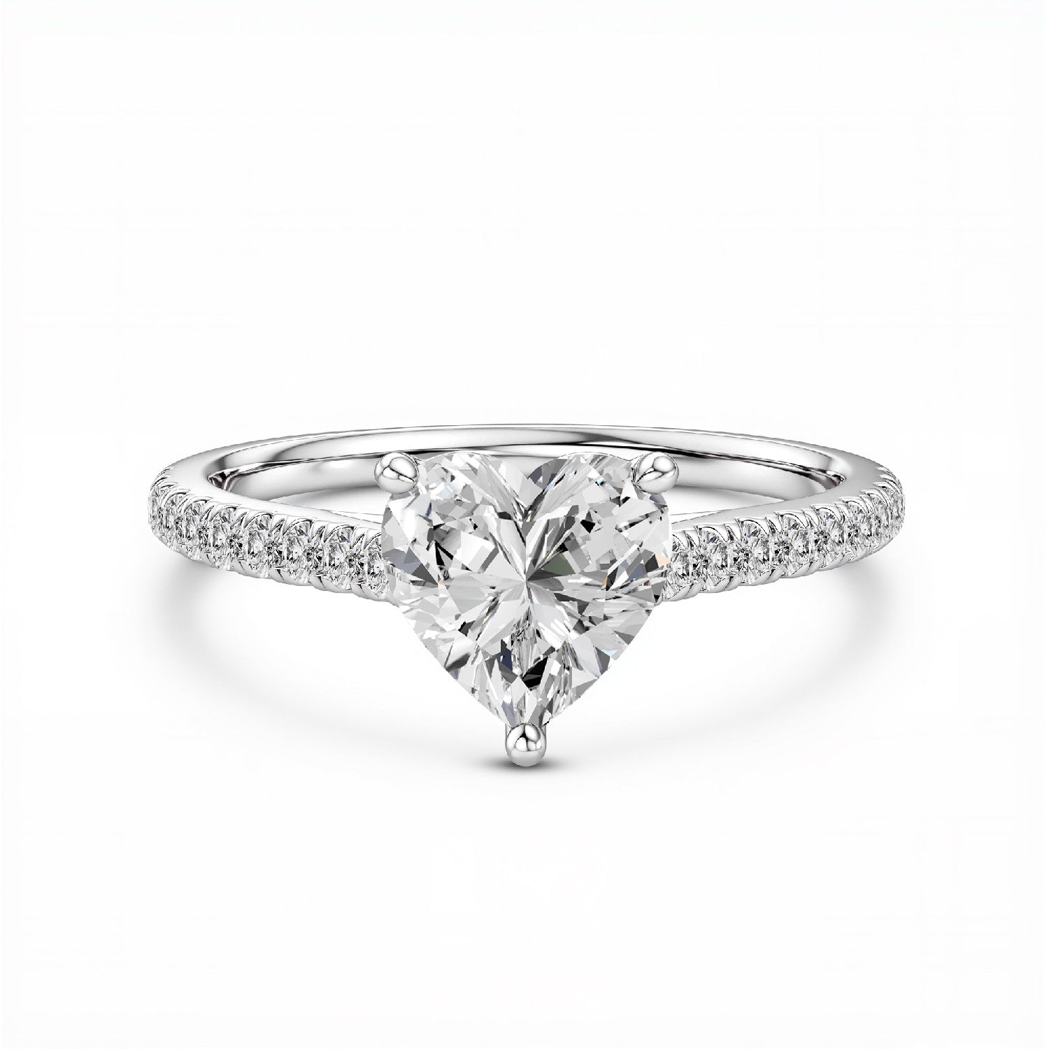 1.20 CT. T.W. Heart Cut Lab-Grown Diamond Solitaire Ring in 18kt Gold Vermeil by GrownńDiva