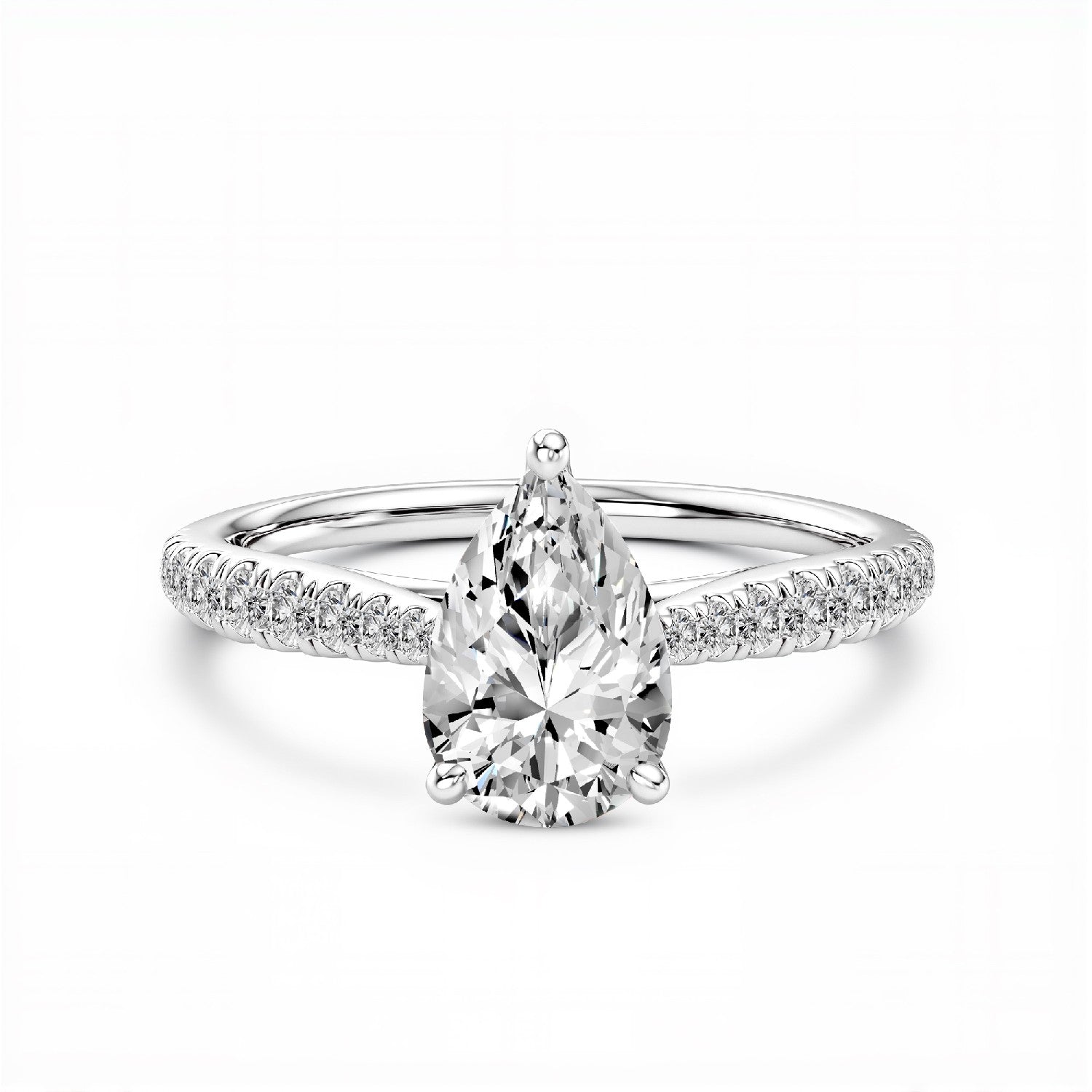 1.26 CT. T.W. Pear Cut Lab-Grown Diamond Solitaire Ring in 18kt Gold Vermeil by GrownńDiva