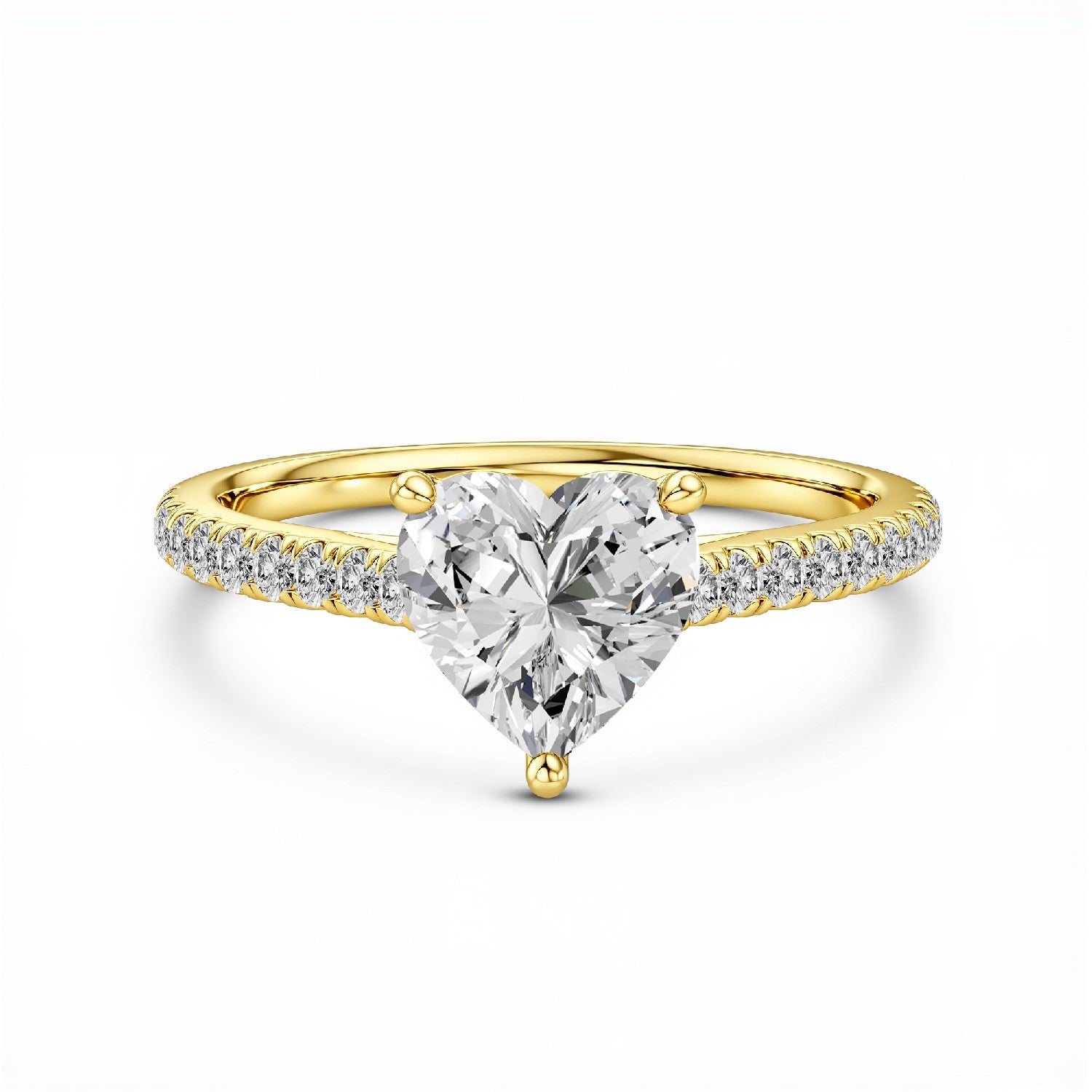 1.20 CT. T.W. Heart Cut Lab-Grown Diamond Solitaire Ring in 18kt Gold Vermeil by GrownńDiva