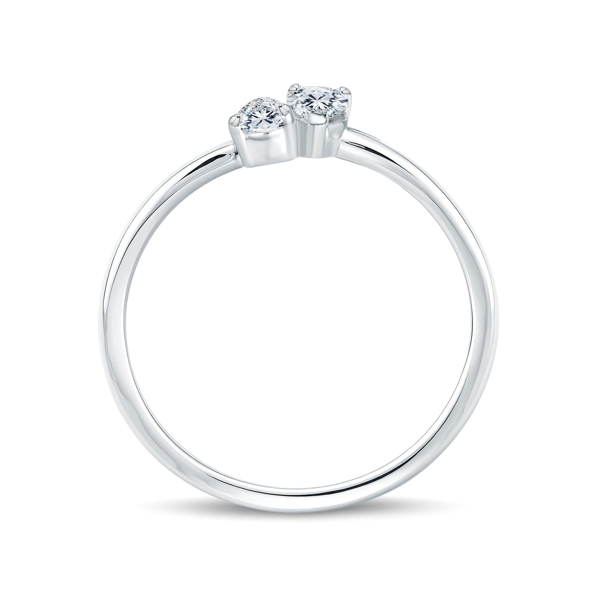 Elegant 2-Stone Pear Shape Diamond Ring – Trendy & Timeless