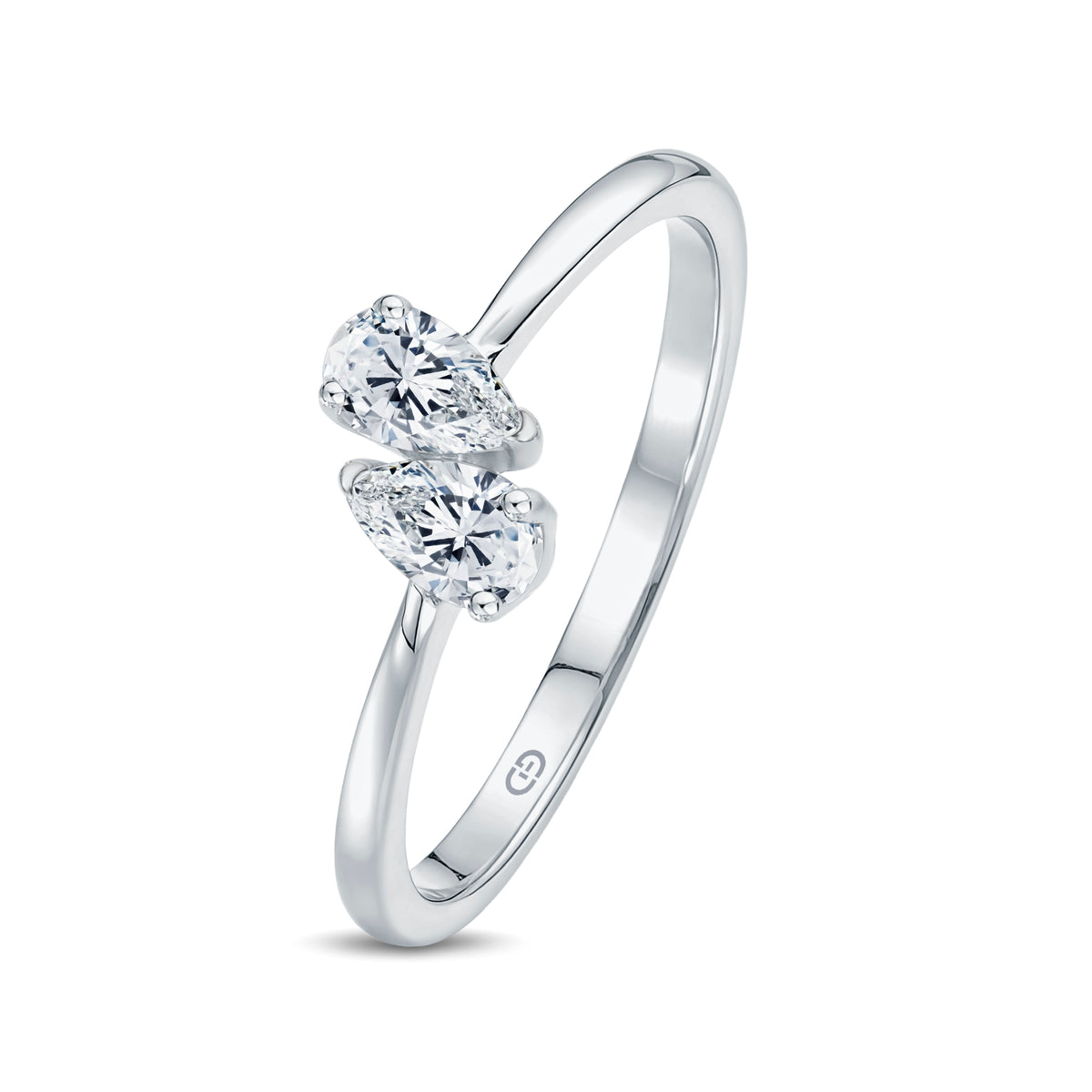 Elegant 2-Stone Pear Shape Diamond Ring – Trendy & Timeless