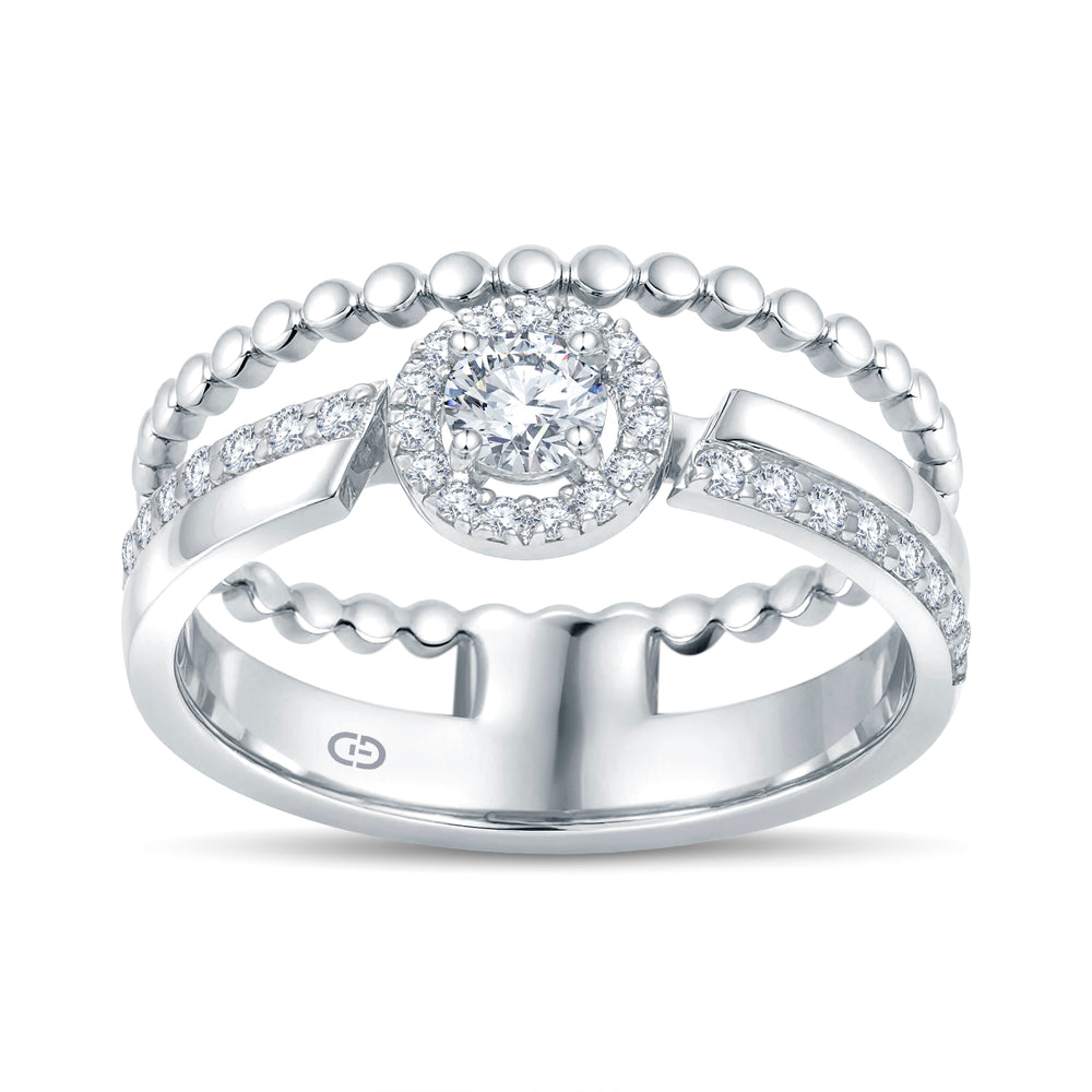 Elegant 0.50 Ct Diamond Fashion Ring - Modern & Chic Design