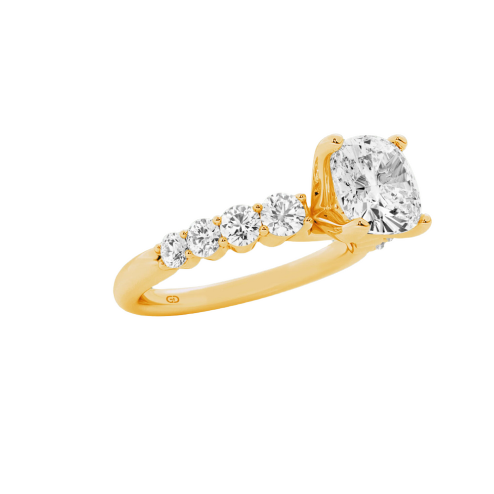 A Timeless Cushion center Lab Grown Diamond Ring