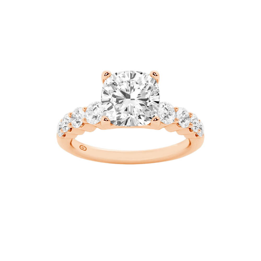Celestial Grace Cushion Cut Solitaires - Ring 10kt Gold