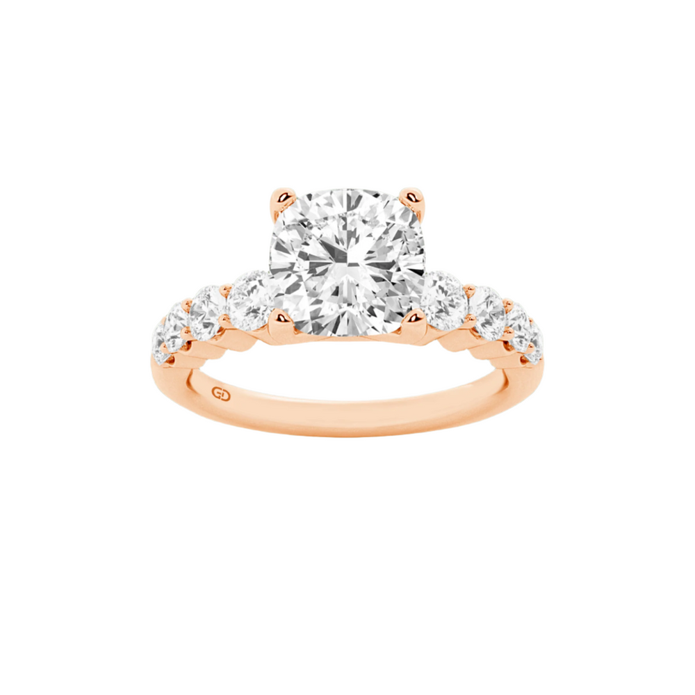 Celestial Grace Cushion Cut Solitaires - Ring 10kt Gold - 2.00 cts