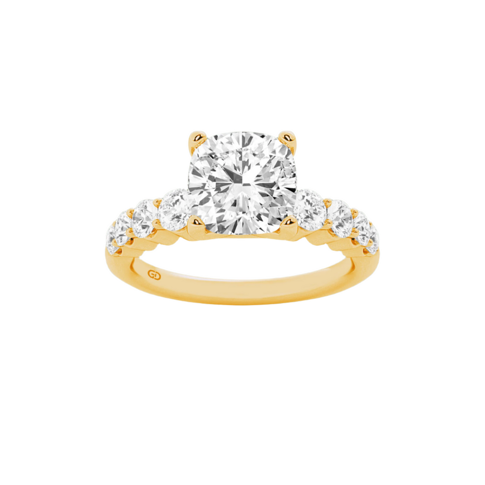 Celestial Grace Cushion Cut Solitaires - Ring 10kt Gold - 2.00 cts
