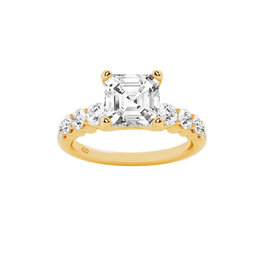 Modern Elegance: Lab grown Diamond Asscher Cut Solitaire Ring