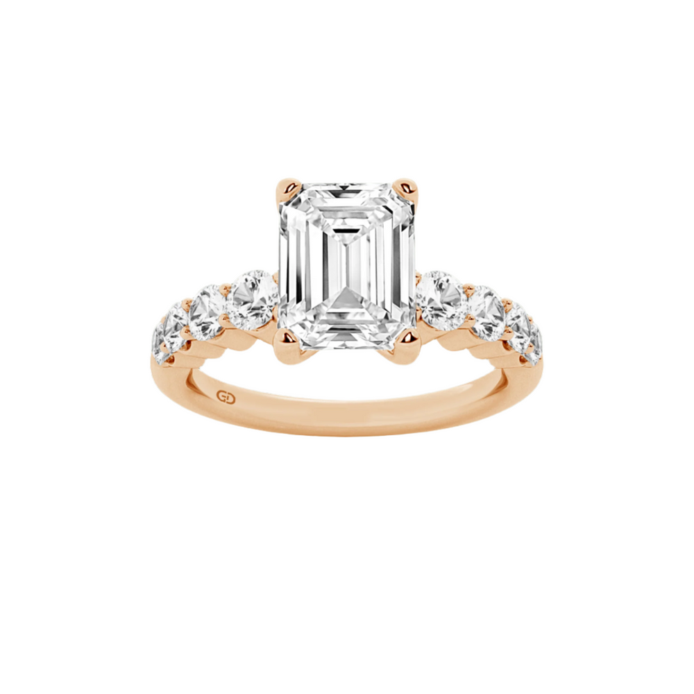 Celestial Grace Emerald Cut Solitaires - Ring 10kt Gold