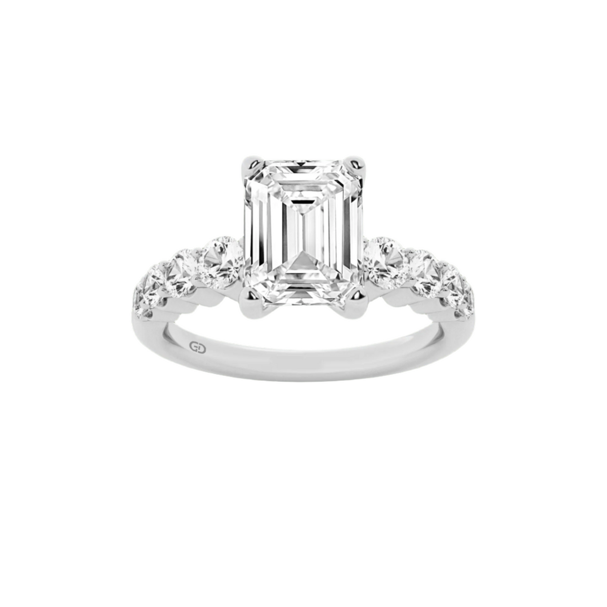Celestial Grace Emerald Cut Solitaires - Ring 10kt Gold - 2.00 cts
