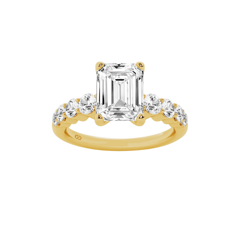 Celestial Grace Emerald Cut Solitaires - Ring 10kt Gold - 2.00 cts