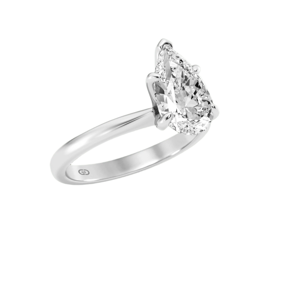 Gleaming Edge Solitaires Pear Cut - 2. 00 cts Ring in 10kt Gold