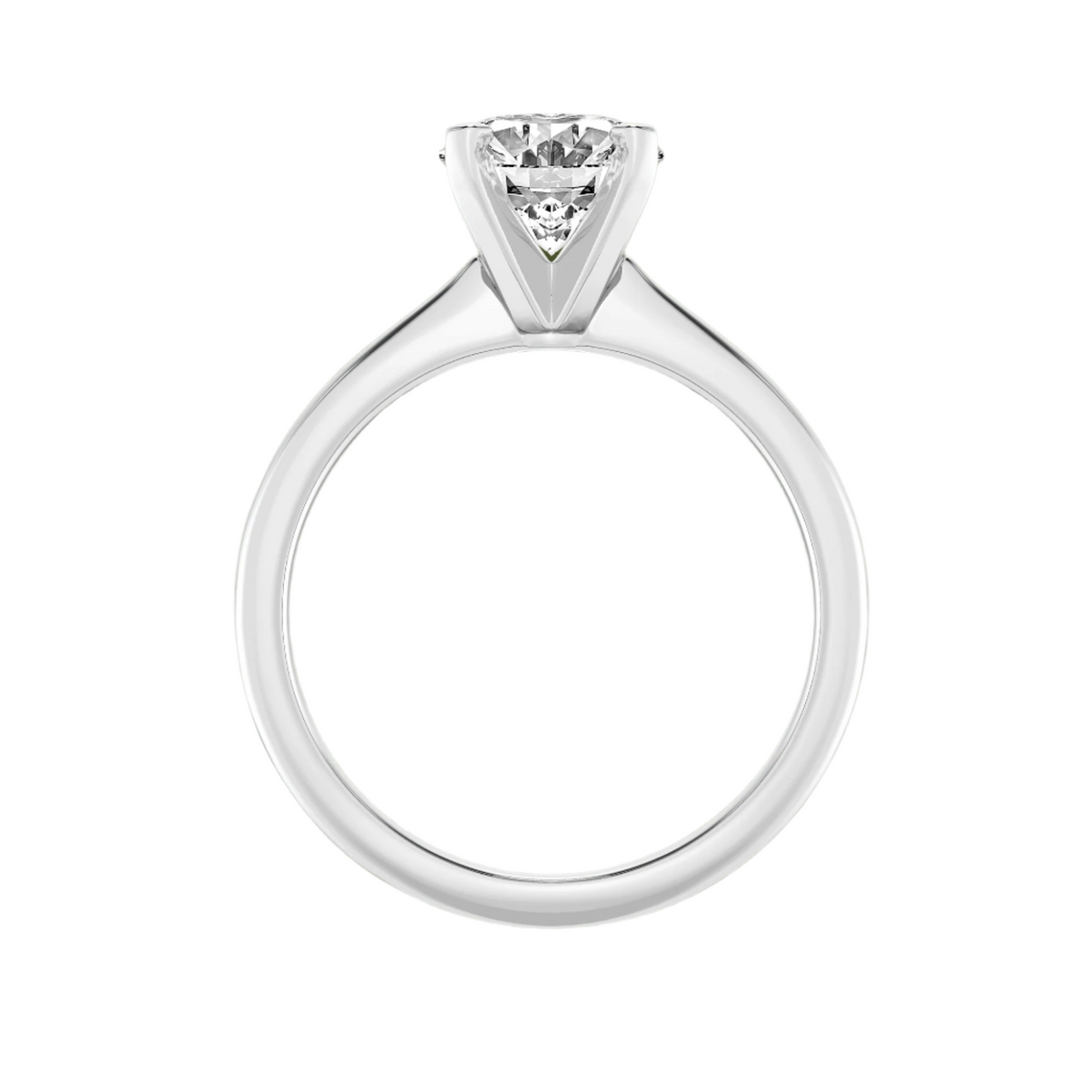 Gleaming Edge Oval Cut Diamond  in Silver 925 Ring with Gold Vermeil