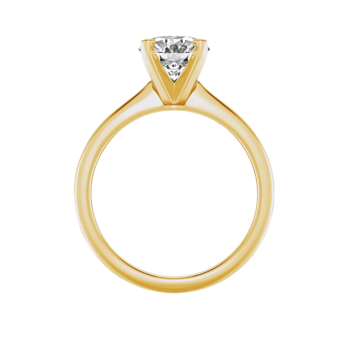 Gleaming Edge Oval Cut Diamond  in Silver 925 Ring with Gold Vermeil