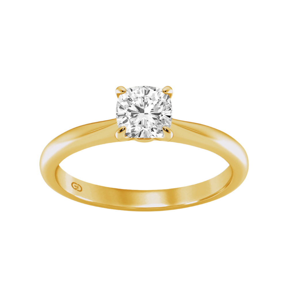 Classic Solitaires Ring - Cushion Shape in 10kt Gold - 2.00 cts