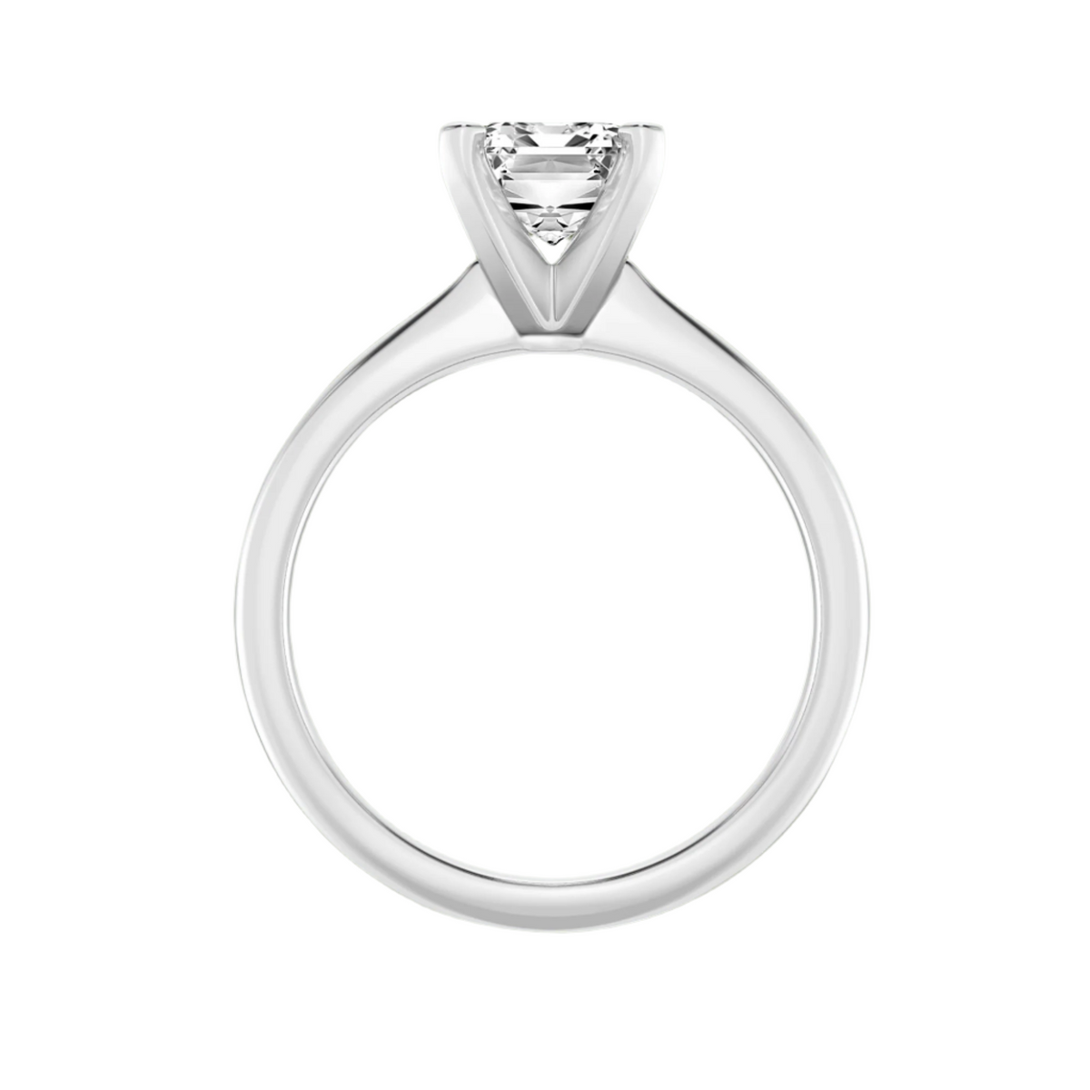 Gleaming Edge - Emerald Diamond  in Silver 925 Ring with Gold Vermeil  2.00 ct